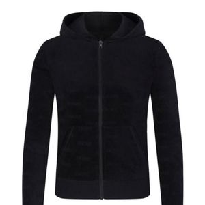 SKIMS LOGO Velour Zip Hoodie Black Size Small